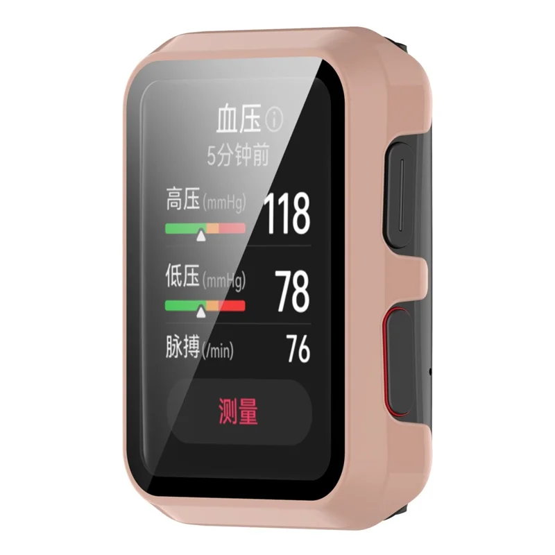 For Huawei Watch D All-around Hard PC Protective Case with Built-in Tempered Glass Screen Protector - Pink