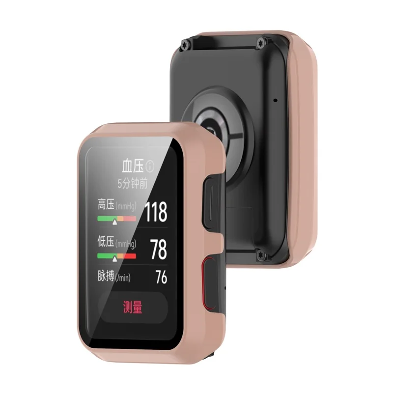 For Huawei Watch D All-around Hard PC Protective Case with Built-in Tempered Glass Screen Protector - Pink