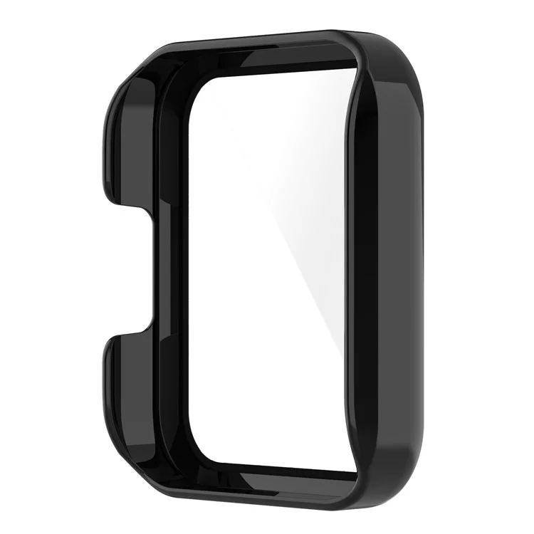 Para Xiaomi Redmi Watch 2 Lite Caja protectora dura de PC antiimpactos con protector de pantalla de vidrio templado incorporado - Negro