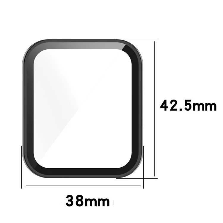 Para Xiaomi Redmi Watch 2 Lite Caja protectora dura de PC antiimpactos con protector de pantalla de vidrio templado incorporado - Negro