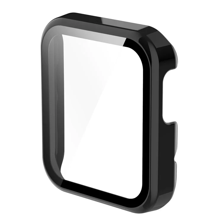 For Xiaomi Mi Watch Lite/Redmi Watch Well-protected Hard PC Protective Case with Built-in Tempered Glass Screen Protector - Black