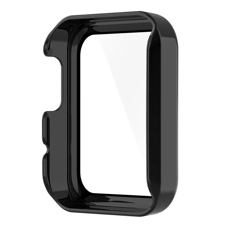 For Xiaomi Mi Watch Lite/Redmi Watch Well-protected Hard PC Protective Case with Built-in Tempered Glass Screen Protector - Black