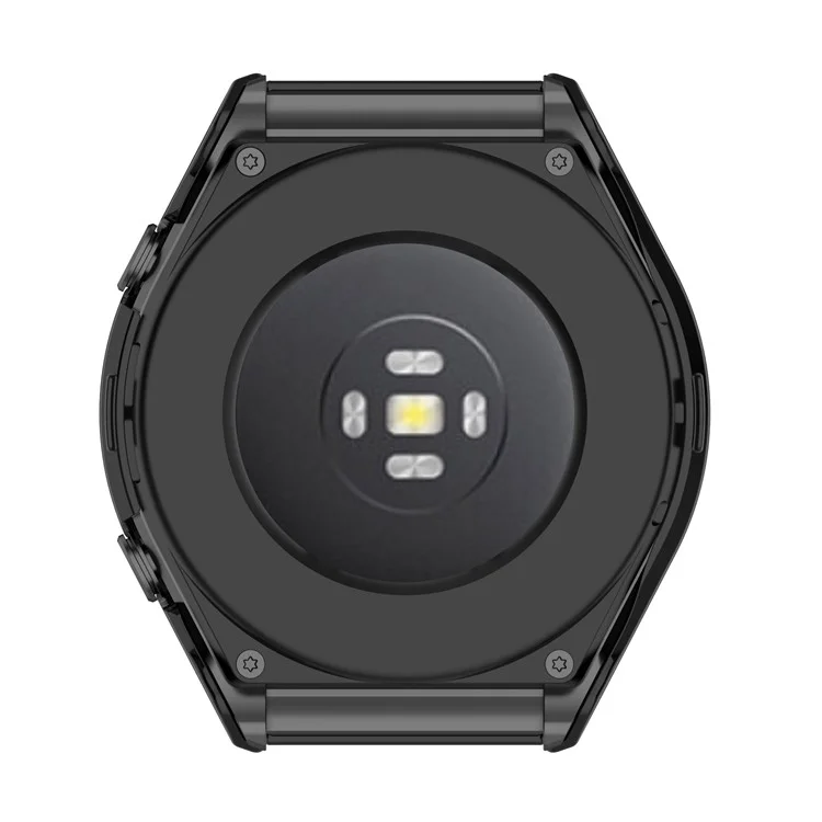 Para Xiaomi Watch S1 Hard PC Anti-drop Protective Case Com Protetor de Tela de Vidro Temperado Com Temperamento Anti-arranhão Embutido - Preto