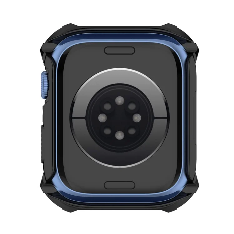 Für Apple Watch Serie 7 41mm Strass Rhombus Impressum Galvanisierung HARD PC Case Mit Gehärtetem Glas-Displayschutz - Schwarz