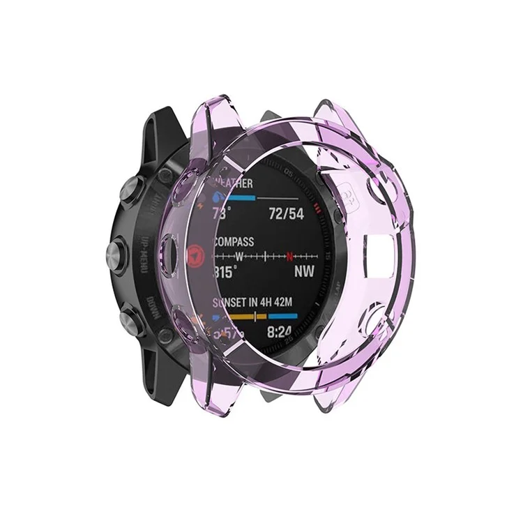 Für Garmin Enduro Clear Clear Clear Clear TPU Watch Case Protective Cover - Transparent Lila