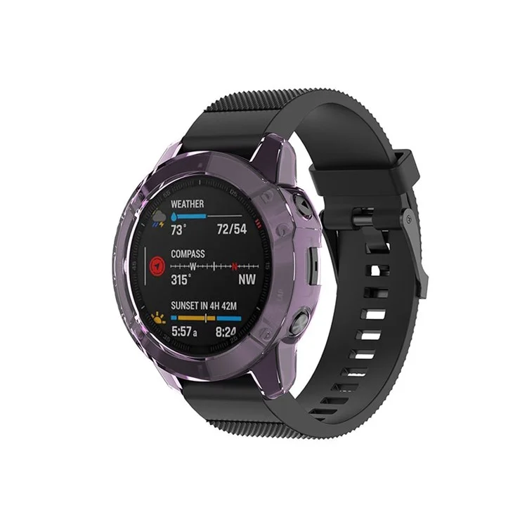 Für Garmin Enduro Clear Clear Clear Clear TPU Watch Case Protective Cover - Transparent Lila