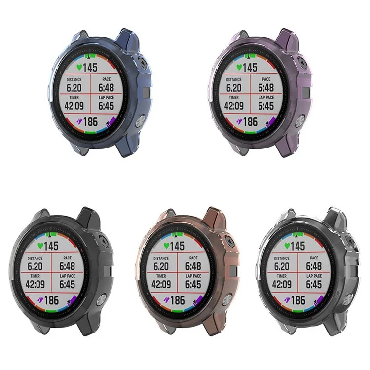 Für Garmin Enduro Clear Clear Clear Clear TPU Watch Case Protective Cover - Transparent Lila