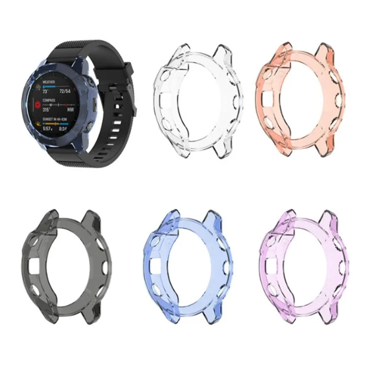 Für Garmin Enduro Clear Clear Clear Clear TPU Watch Case Protective Cover - Transparent Lila