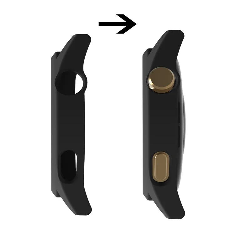 Per Huawei Watch GT 3 46mm Custodia protettiva in PC duro antiurto con protezione dello schermo in vetro temperato antischeggiatura HD - Nero