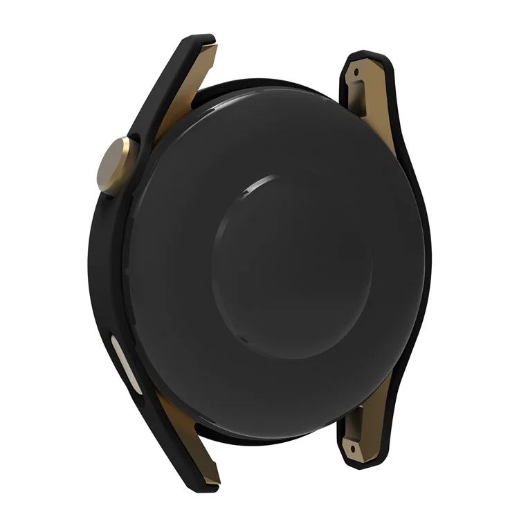 Per Huawei Watch GT 3 46mm Custodia protettiva in PC duro antiurto con protezione dello schermo in vetro temperato antischeggiatura HD - Nero