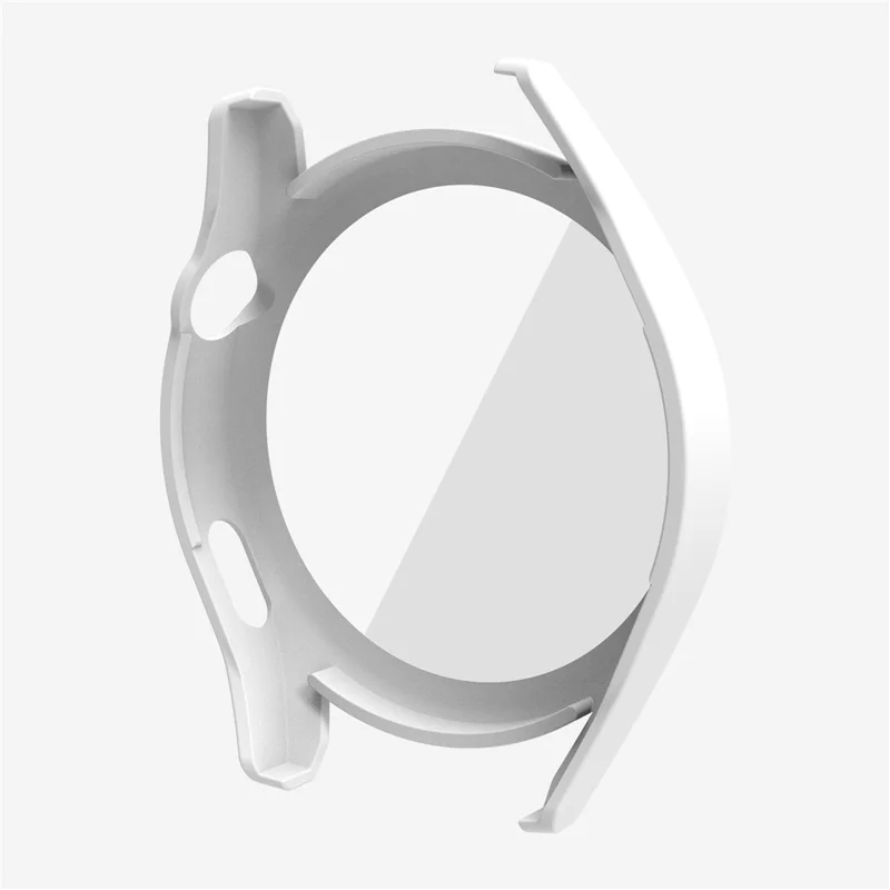 For Huawei Watch GT 3 46mm Shockproof Hard PC Frame Protective Shell with Anti-Scratch HD Tempered Glass Screen Protector - White
