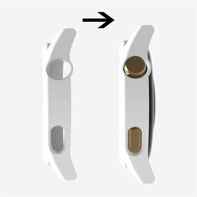 For Huawei Watch GT 3 46mm Shockproof Hard PC Frame Protective Shell with Anti-Scratch HD Tempered Glass Screen Protector - White