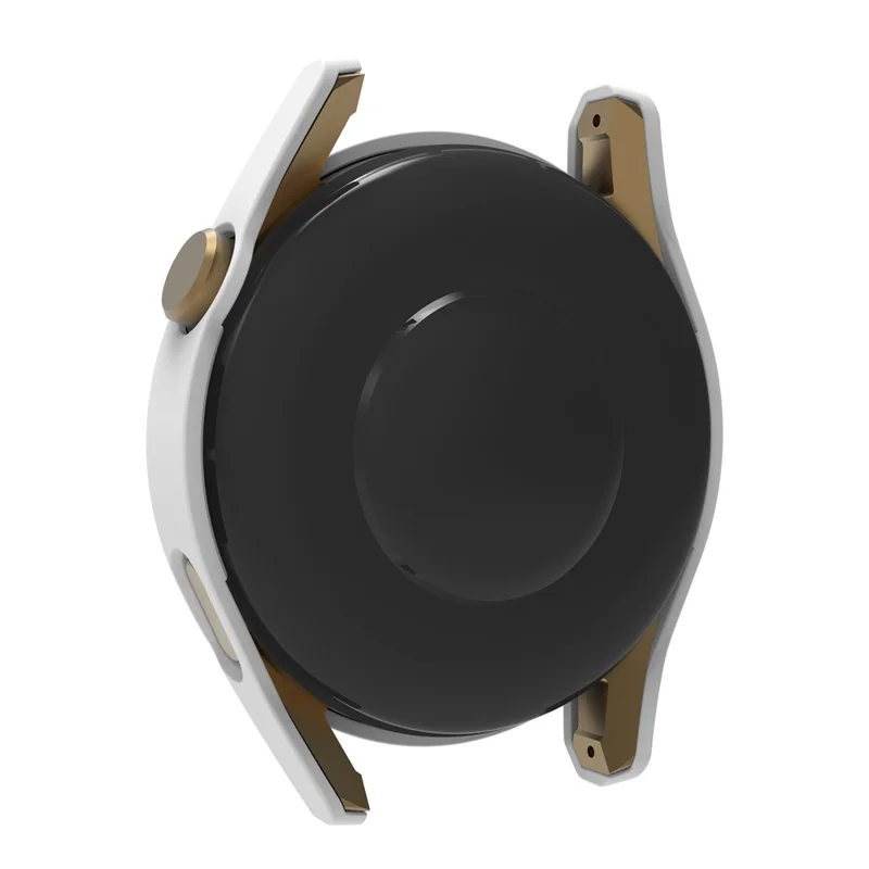 For Huawei Watch GT 3 46mm Shockproof Hard PC Frame Protective Shell with Anti-Scratch HD Tempered Glass Screen Protector - White