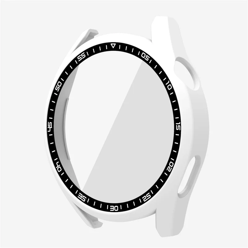 For Huawei Watch GT 3 46mm Shockproof Hard PC Frame Protective Shell with Anti-Scratch HD Tempered Glass Screen Protector - White