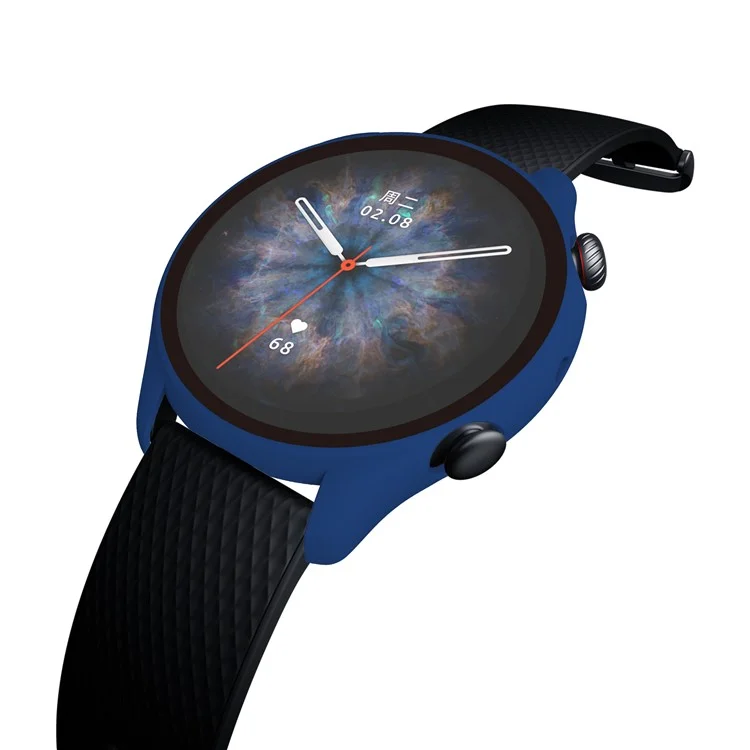 For Huami Amazfit GTR 3/GTR 3 Pro Overall Hard PC Case with HD Tempered Glass Screen Protector - Midnight Blue
