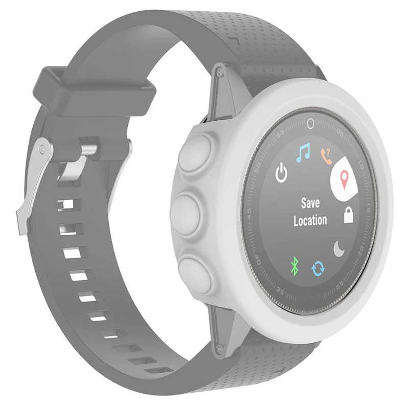 For Garmin Fenix 5X / 5X Plus Soft Silicone Watch Case Anti-Scratch Protective Cover Frame - White