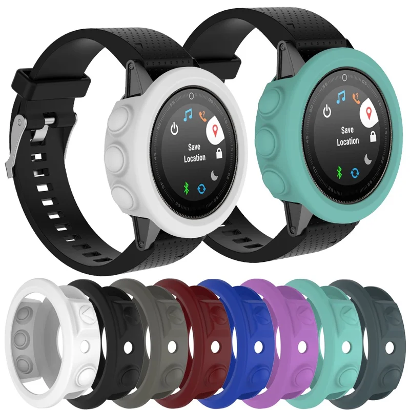 For Garmin Fenix 5X / 5X Plus Soft Silicone Watch Case Anti-Scratch Protective Cover Frame - White