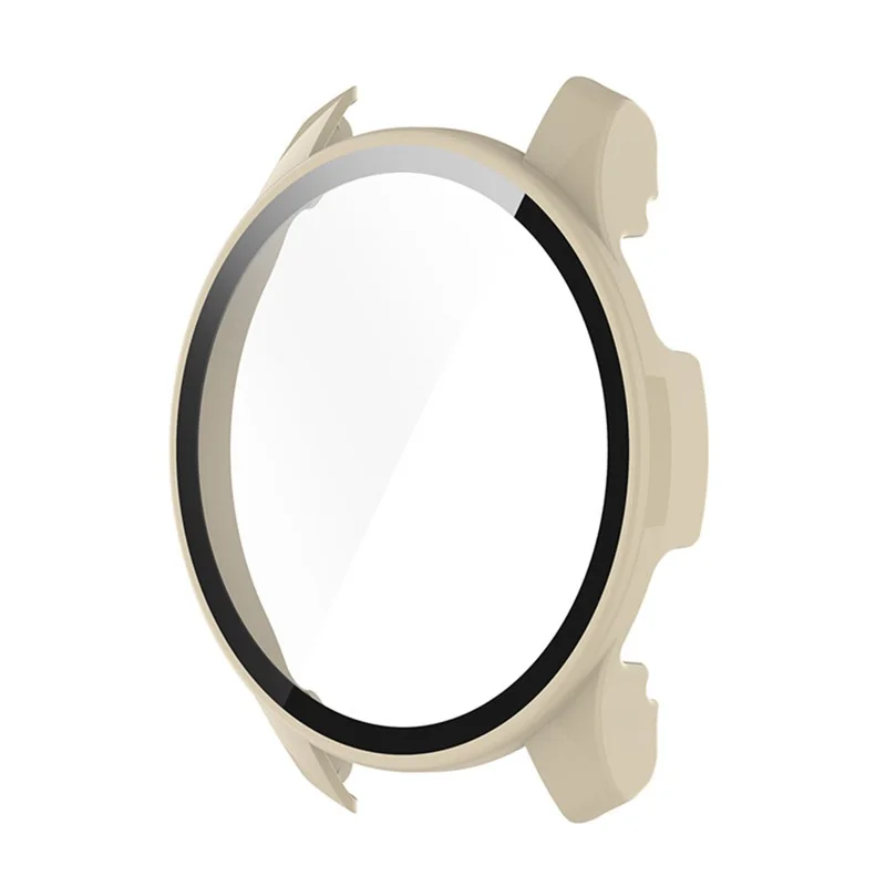 For vivo Watch 2 Well-protected PC Watch Case Cover with Tempered Glass Screen Protector - Ivory White