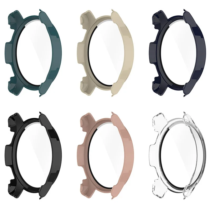 For vivo Watch 2 Well-protected PC Watch Case Cover with Tempered Glass Screen Protector - Ivory White