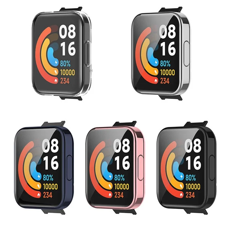 For Xiaomi Redmi Watch 2 Lite Electroplating Full Coverage Anti-Scratch TPU Watch Case Protective Cover - Pink/Gold