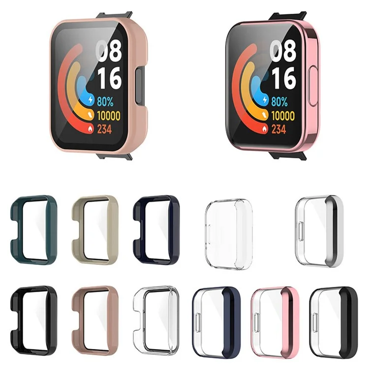 For Xiaomi Redmi Watch 2 Lite Electroplating Full Coverage Anti-Scratch TPU Watch Case Protective Cover - Pink/Gold
