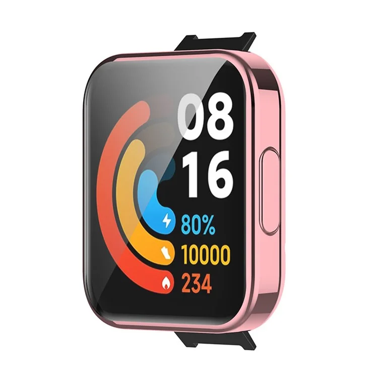 For Xiaomi Redmi Watch 2 Lite Electroplating Full Coverage Anti-Scratch TPU Watch Case Protective Cover - Pink/Gold