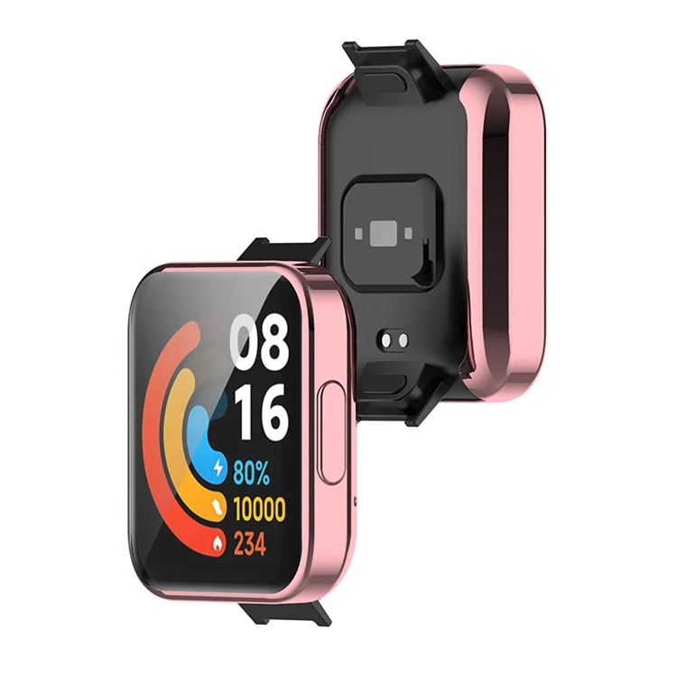 For Xiaomi Redmi Watch 2 Lite Electroplating Full Coverage Anti-Scratch TPU Watch Case Protective Cover - Pink/Gold