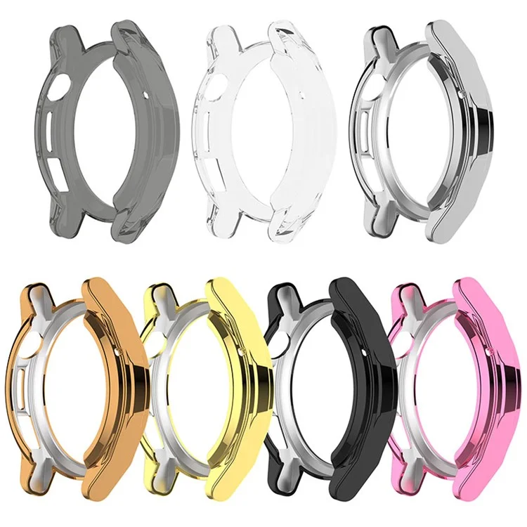 Para Huawei Watch GT Runner Eletroplatou TPU Relógio Caso de Capa de Meia Capa Protetora - Ouro