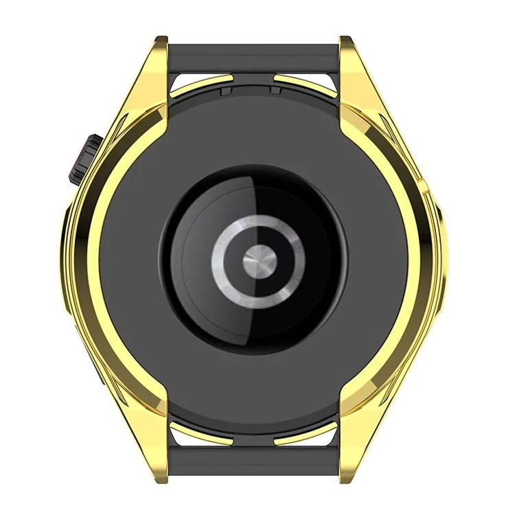 Para Huawei Watch GT Runner Eletroplatou TPU Relógio Caso de Capa de Meia Capa Protetora - Ouro