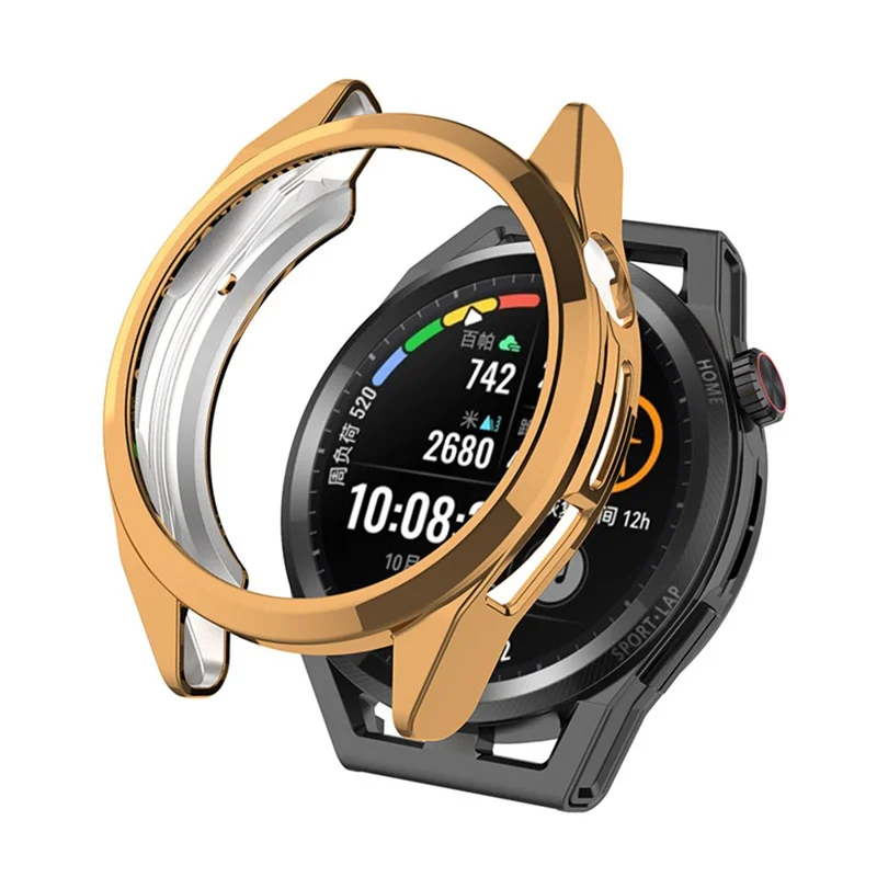 For Huawei Watch GT Runner Electroplated TPU Watch Protective Half Cover Case - Rose Gold