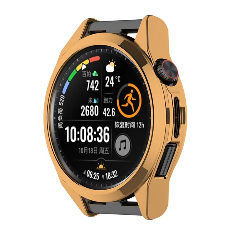 For Huawei Watch GT Runner Electroplated TPU Watch Protective Half Cover Case - Rose Gold
