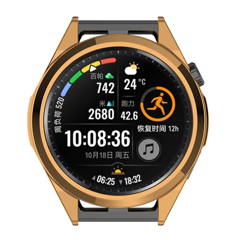 For Huawei Watch GT Runner Electroplated TPU Watch Protective Half Cover Case - Rose Gold