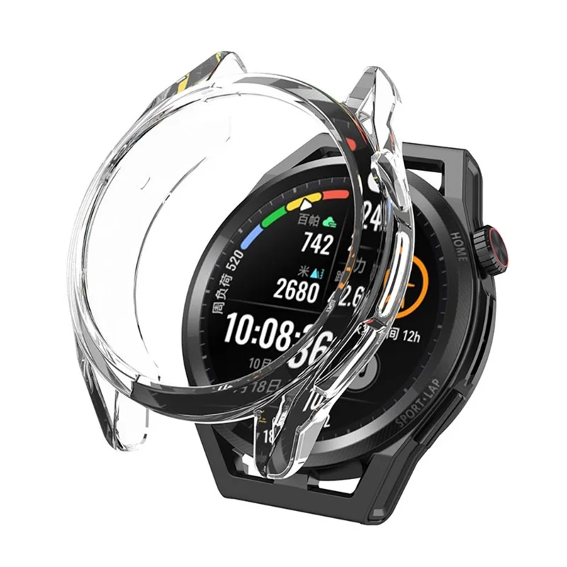 For Huawei Watch GT Runner Transparent TPU Smart Watch Half Cover Protective Case - Transparent