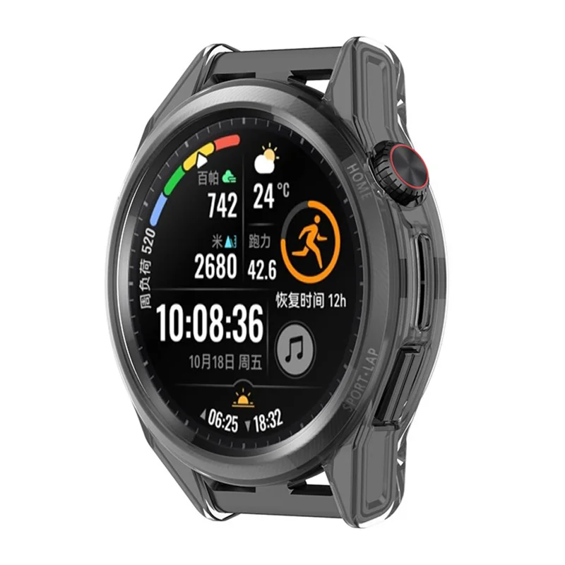 For Huawei Watch GT Runner Transparent TPU Smart Watch Half Cover Protective Case - Transparent