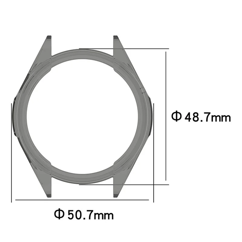 For Huawei Watch GT Runner Transparent TPU Smart Watch Half Cover Protective Case - Transparent