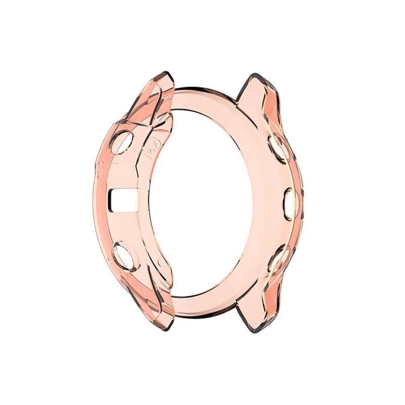 For Garmin Fenix 6X/6X Pro Transparent TPU Anti-aging Anti-drop Smart Watch Protective Frame Case - Pink
