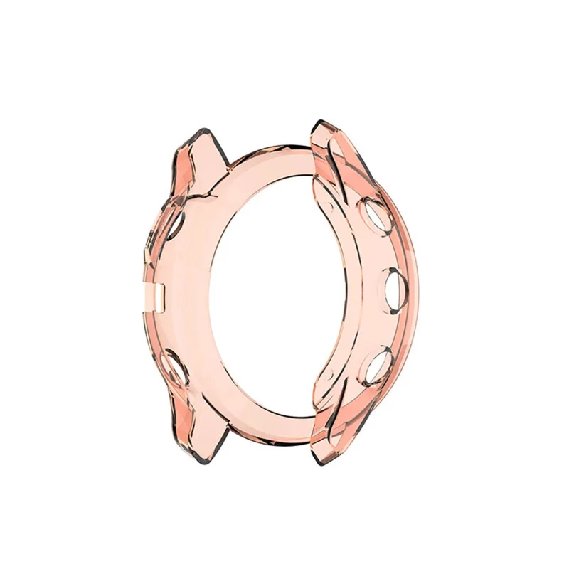 For Garmin Fenix 6X/6X Pro Transparent TPU Anti-aging Anti-drop Smart Watch Protective Frame Case - Pink
