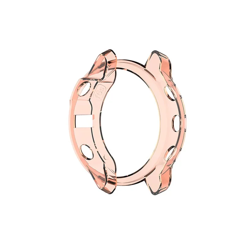 For Garmin Fenix 6S/6S Pro Transparent TPU Anti-aging Smart Watch Frame Protective Case - Pink