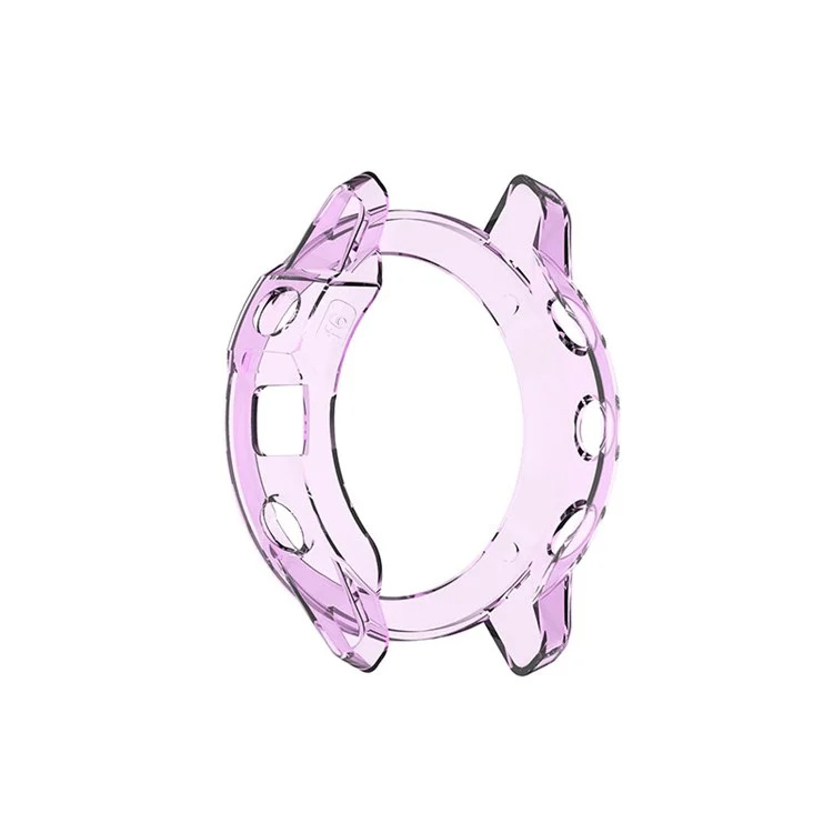 Para Garmin Fenix ​​6/6 Pro Transparent TPU Anti-drop Watch Frame Protection Case - Roxo