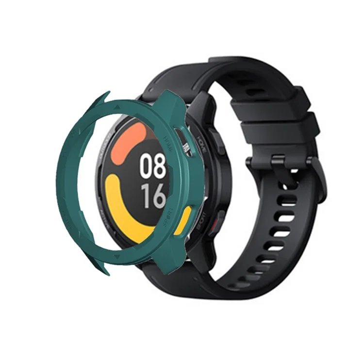Для Xiaomi Watch Color 2 Hard PC Anti-drop Smart Watch Protective Frame Case - Черно -зеленый