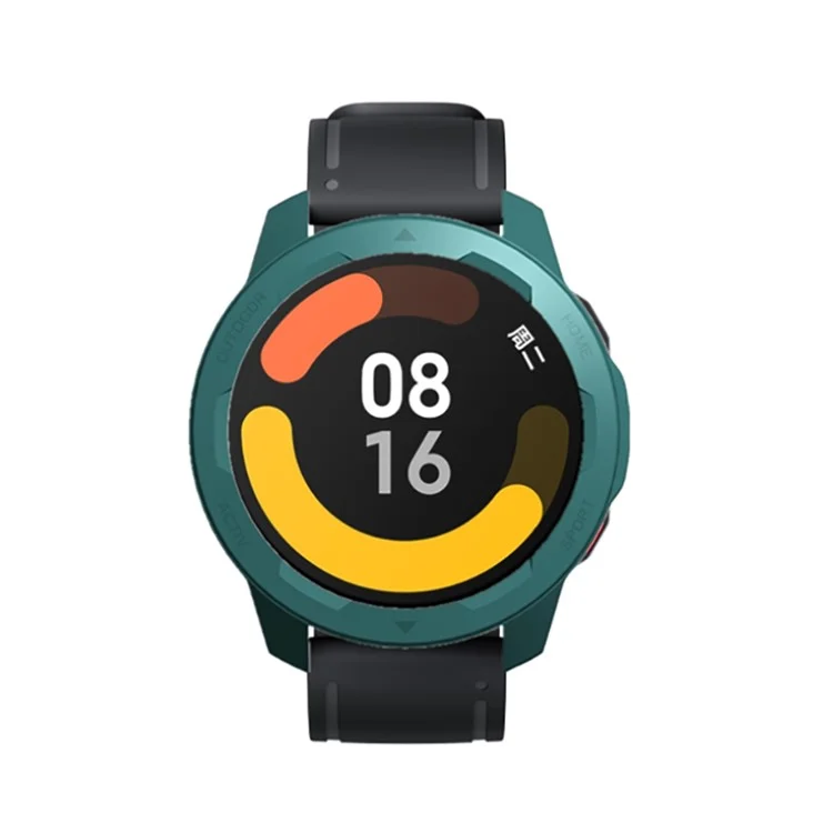 Для Xiaomi Watch Color 2 Hard PC Anti-drop Smart Watch Protective Frame Case - Черно -зеленый
