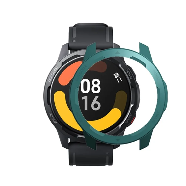 Для Xiaomi Watch Color 2 Hard PC Anti-drop Smart Watch Protective Frame Case - Черно -зеленый