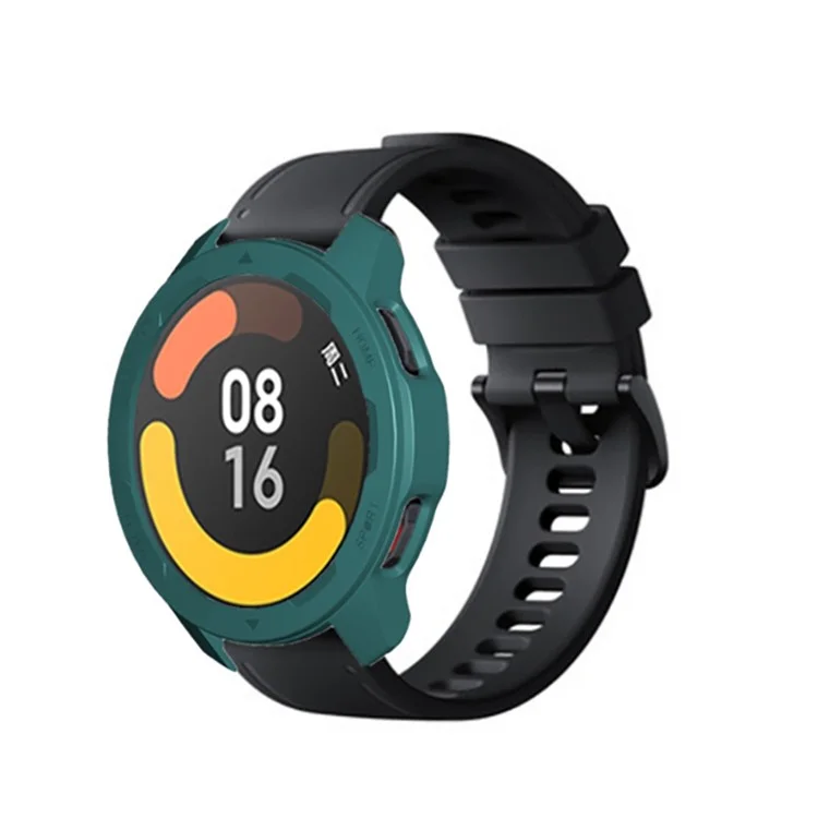 Для Xiaomi Watch Color 2 Hard PC Anti-drop Smart Watch Protective Frame Case - Черно -зеленый