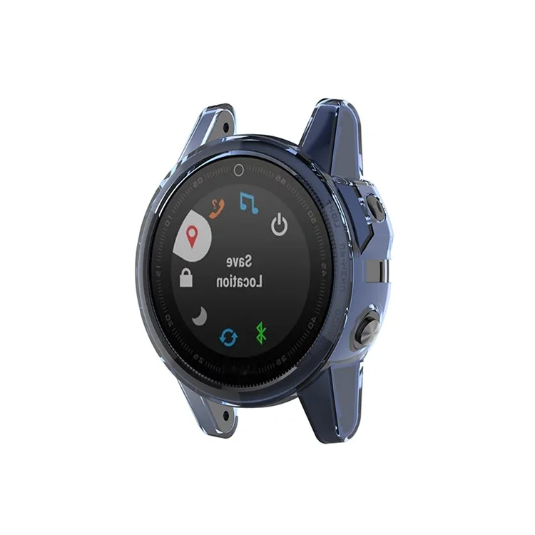 For Garmin Fenix 5S/5S Plus Transparent Watch Case Full Coverage Flexible TPU Protective Cover - Transparent Blue