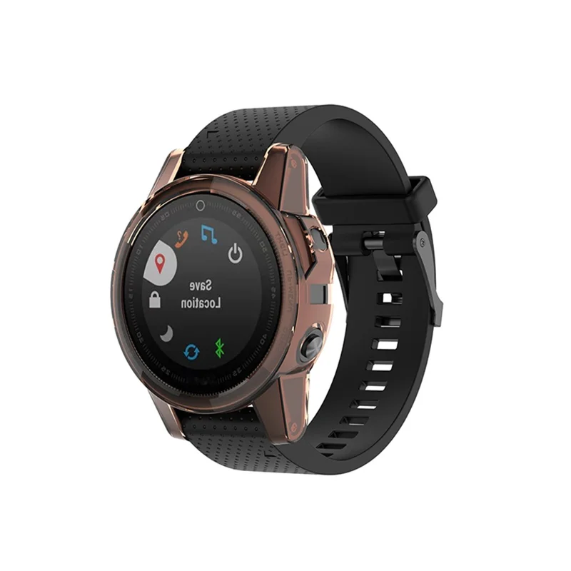 For Garmin Fenix 5S/5S Plus Transparent Watch Case Full Coverage Flexible TPU Protective Cover - Transparent Pink