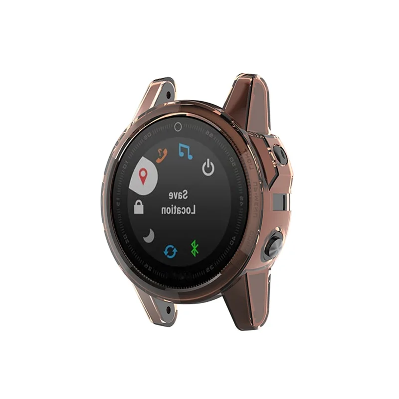 For Garmin Fenix 5S/5S Plus Transparent Watch Case Full Coverage Flexible TPU Protective Cover - Transparent Pink