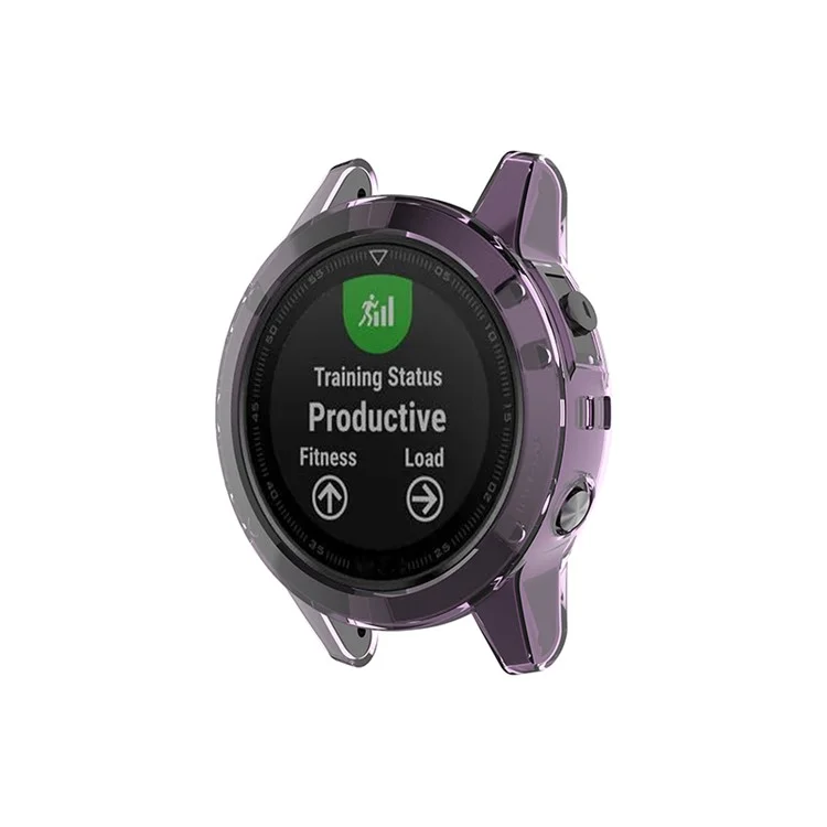 Transparent Watch Case for Garmin Fenix 5/5 Plus Full Coverage Soft TPU Protective Cover - Transparent Purple