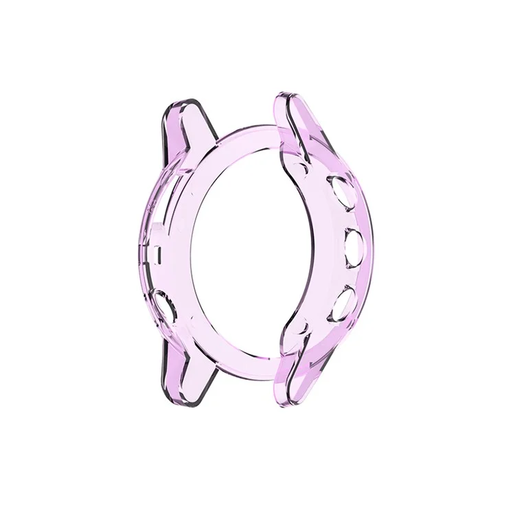 Transparent Watch Case for Garmin Fenix 5/5 Plus Full Coverage Soft TPU Protective Cover - Transparent Purple