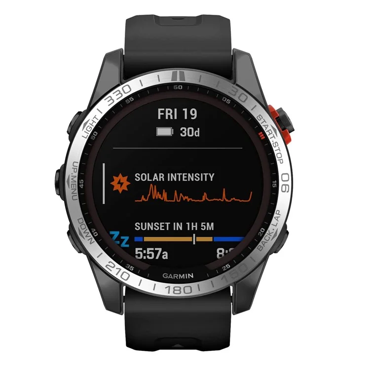 Für Garmin Fenix ​​7s Scale Design Edelstahl Smart Watch Protective Lünette Dekorationsring - Silber-grau