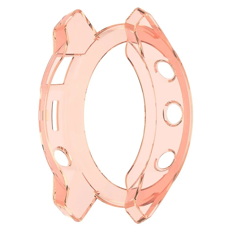Per Garmin Fenix ​​7/7 Solar / 7 Zapphire Half-pack Solar Half-Pack Custodia Trasparente Con Copertura Trasparente - Pink Trasparente